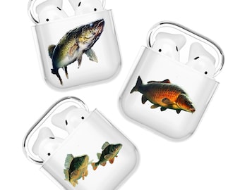 Carp Fishing AirPods case Clear feeding mirror cover for AiPods Generation 1, 2, 3, Buds Protective AirPod bumper Apple iPhone 17, 16, 15