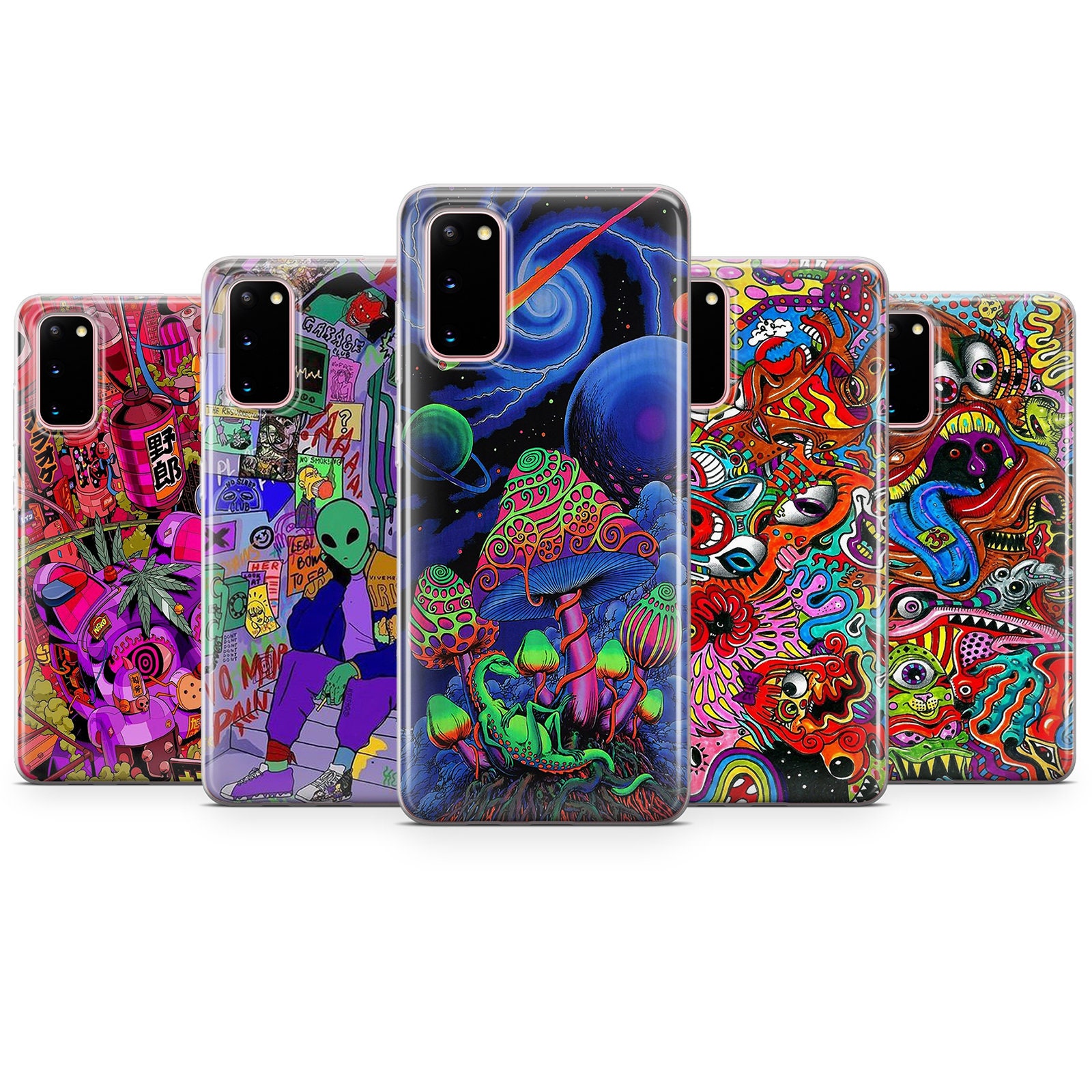 Psychedelic alien Trippy Phone Case Visuals Colours Cover fit | Etsy