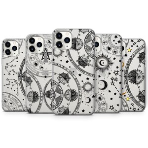Coque de portable Zodiac Soleil et Lune Cosmos Planet Vector Tarot Housse pour Huawei P20, P30, Xiaomi Mi 11, POCO M3, X3 NFC pour iPhone 16, 15, 14