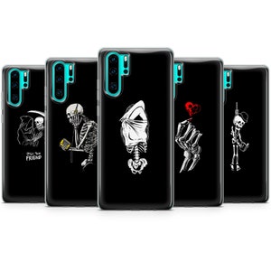 Skeleton Handy Hülle Skull Bones RIP Aesthetic Cover Bumper passend Google Pixel 9, 8, 7A, 7, 7 pro, 6A Pro OnePlus 9 9Pro Huawei P30 Miyuki 12