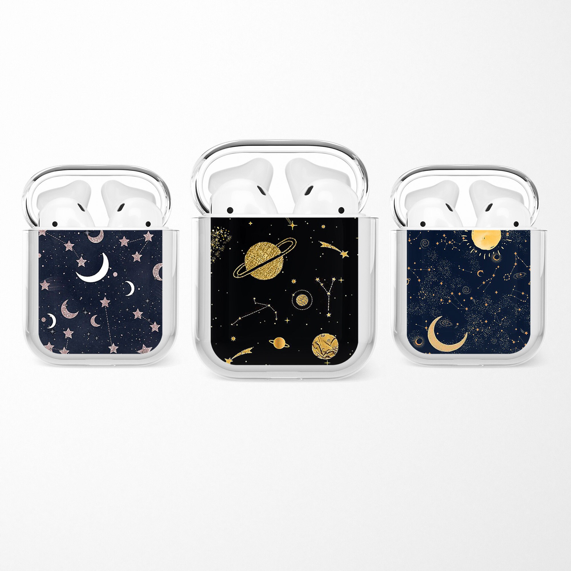 Étui pour AirPods Soleil et Lune, Housse de tarot du zodiaque spirituel pour AiPods des générations 1, 2, 3, Étui de protection esthétique pour AirPod Apple iPhone 16