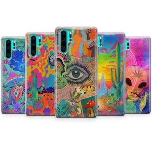 Psychedelic Alien Phone Case Trippy Visuals Colours Sun Aesthetic Cover Google Pixel 9, 8, 7, OnePlus, 10Pro, Huawei P20, Xiaomi, iPhone 16