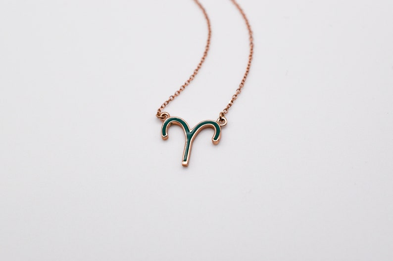 Solid Gold Aries Pendant Necklace