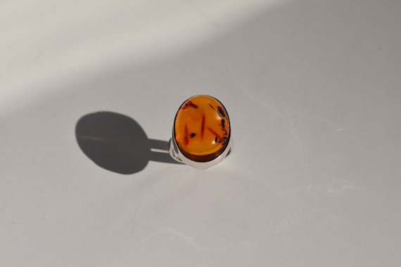 Vintage Amber Ring, Amber Jewelry, Vintage Jewelr… - image 1