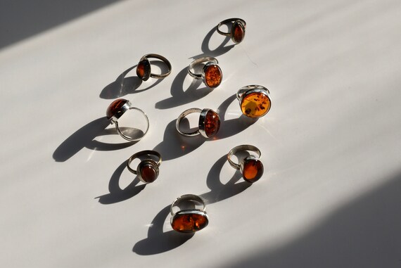 Vintage Amber Ring, Amber Jewelry, Vintage Jewelr… - image 2