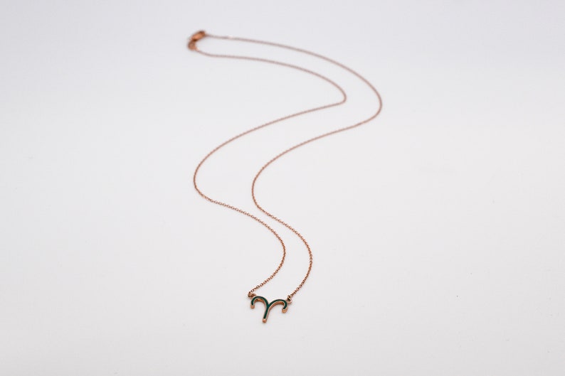 Solid Gold Aries Pendant Necklace