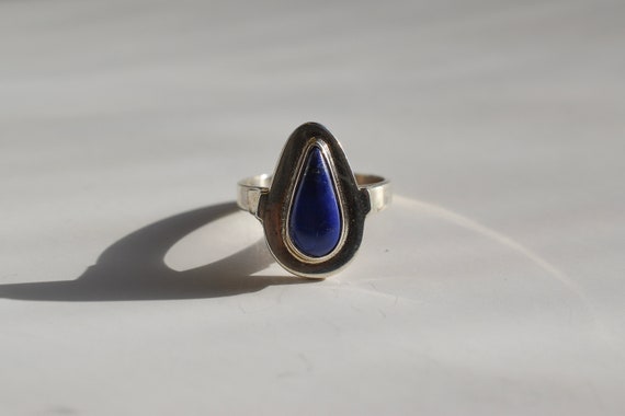 Vintage Lapis Lazuli Ring - Sterling Silver Ring,… - image 1