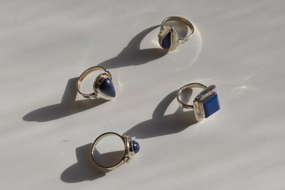 Vintage Lapis Lazuli Ring - Sterling Silver Ring,… - image 3