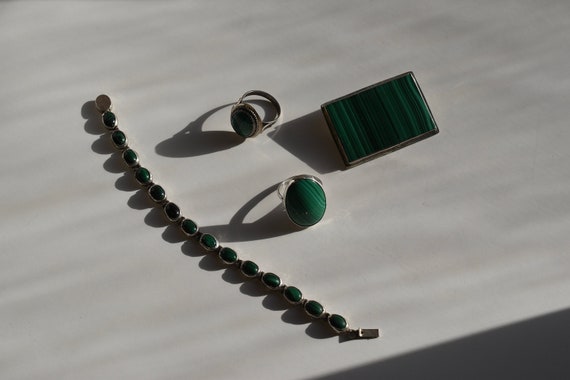 Vintage Malachite Ring, Malachite Jewelry, Vintag… - image 2