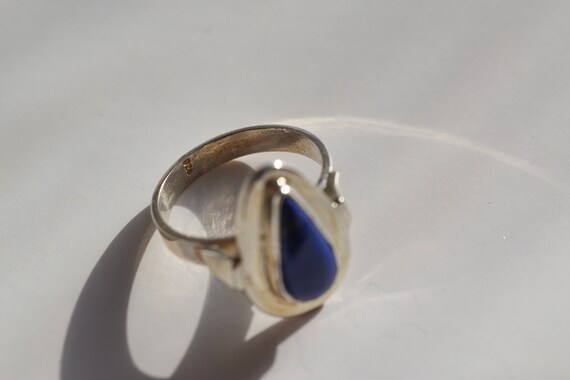 Vintage Lapis Lazuli Ring - Sterling Silver Ring,… - image 2