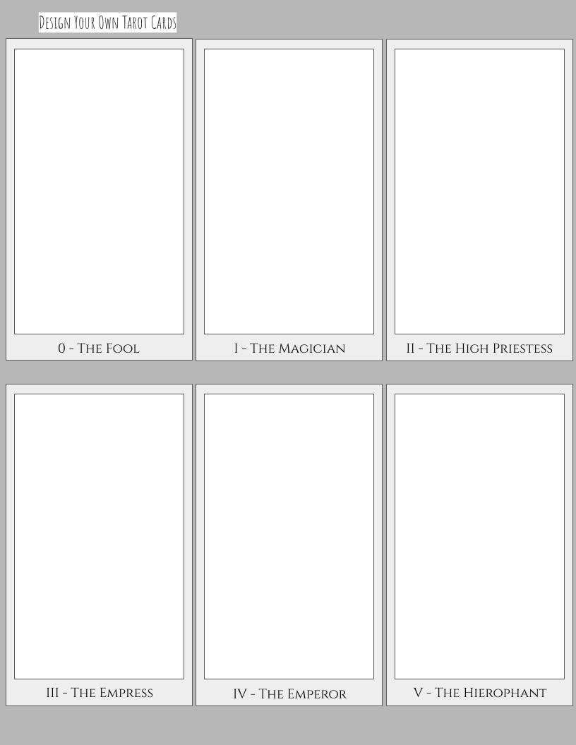 Blank Tarot Cards Digital Download Etsy UK