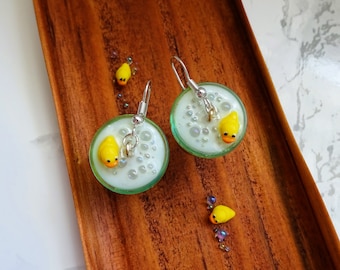 Duck Cocktail Earrings - Quirky Cocktail Earrings - Drink Earrings - Fun Jewellery - Party Earrings