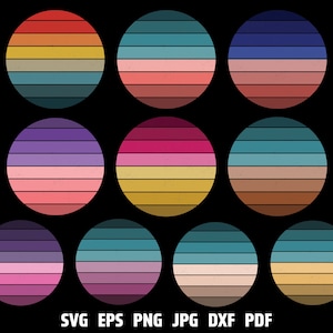 Sunset SVG Retro Sunset SVG PNG Sublimation Vintage Svg Sunset Cut File Summer Svg Retro Summer Svg Split Sunset Circle Svg Retro Cut File