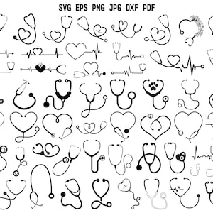 Stethoscope SVG | Stethoscope Cut File | Stethoscope Silhouette | Stethoscope Cricut | Nurse Svg | Doctor Svg | Medical Svg | Commercial Use
