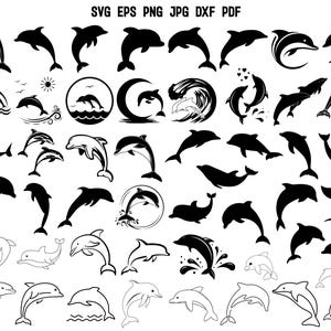 Dolphin SVG | Dolphin Silhouette | Animal SVG | Dolphin Cricut | Sea Animal Svg | Sea Life Svg | Dolphin Cut File | Clipart | Commercial Use