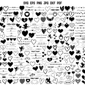 Herz SVG | Herz Text Teiler SVG | Herz Border SVG | Cut-Datei für Cricut | Silhouette | Hochzeit geschnitten | Valentinstag SVG | Herz-Kranz svg