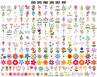 Flower SVG | Spring Flowers SVG | Wildflower SVG | Flower Cut File | Cricut | Clipart | Silhouette | Flower Design for Shirts | Floral Svg