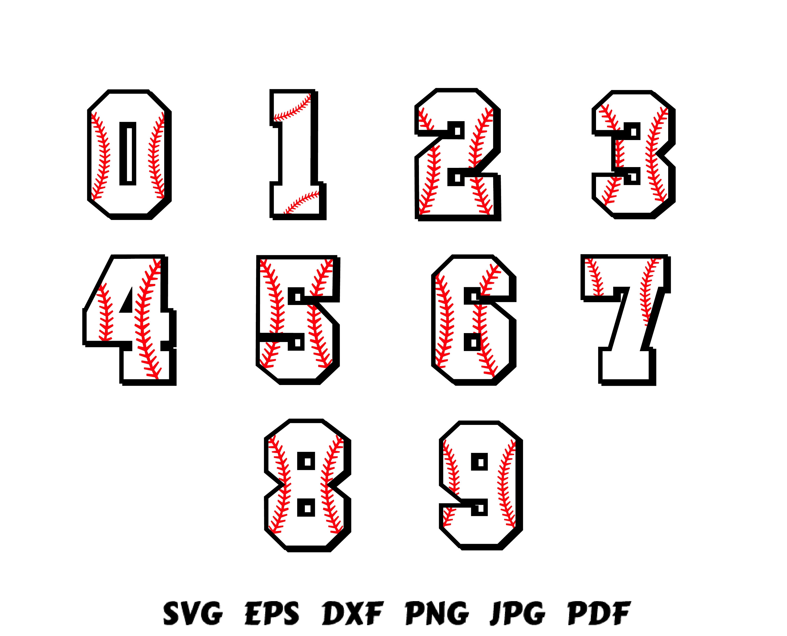 Baseball numbers Svg Varsity Numbers Svg Baseball Font Svg Baseball Mom Svg  Baseball Shirt Svg Baseball Stitches Svg Softball Svg Printable