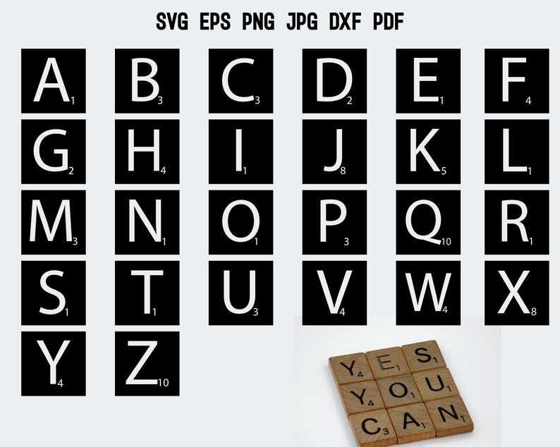 Scrabble Tiles SVG | Scrabble Tiles Cut File | Scrabble Tiles Letters ...