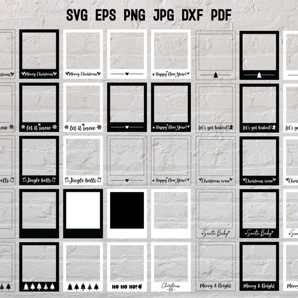 Retro Christmas Picture Frame SVG | Christmas SVG | Retro Polaroid Frame SVG | Photo Frame Svg | Christmas Cut File Cricut Clipart Printable