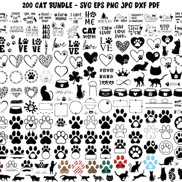 Cat Silhouette | Cat SVG | Cat Cut File | Cat Head SVG | Cat Mom Svg | Cat Cricut | Clip Art | Pet Svg | Paw Svg | Kitty Svg | Kitten Svg