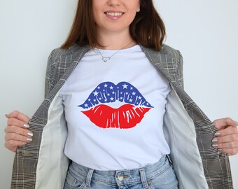 American Svg American Lips Svg American Kiss Svg USA Svg Patriotic Svg American Flag Svg Fourth of July Svg Independence Day Svg USA Shirt