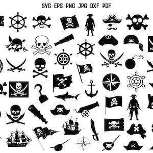 Pirat SVG | Piraten-Silhouette | Piraten Bundle SVG | Pirate Cut Datei | Pirat Cricut | Pirat Clipart | Schädel SVG | gekreuzte Knochen geschnitten Datei | Landkarte etc