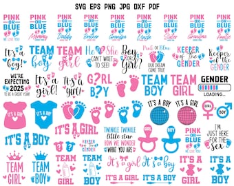 Pink or Blue Svg Gender Reveal Svg Baby Boy Svg Baby Girl Svg Keeper of the gender Svg Matching Tshirt Svg Baby Footprint Svg Boy or Girl