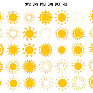 Sonne SVG | Sun Cut Datei | Sommer SVG | Sommer Schnittdatei | Strand geschnitten Datei | Sonne Clip Art | Vektor | Silhouette | Sublimationsdruck | Kommerzielle Nutzung PNG
