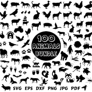 Animal Svg Bundle Animal Svg Animal Silhouette Animal Cut File Animal Clipart Animal Vector Forest Animal Svg Safari Animals Svg Animal Dxf