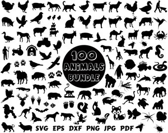 Animal Svg Bundle Animal Svg Animal Silhouette Animal Cut File Animal Clipart Animal Vector Forest Animal Svg Safari Animals Svg Animal Dxf