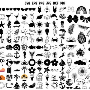 Beach SVG Bundle | Beach Silhouette | Summer Svg | Beach Life Svg | Palm Tree Svg | Nautical Svg | Tropical Svg | Summer Vacation Clipart