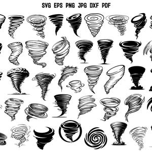 Tornado SVG | Tornado Silhouette | Tornado Cut File | Tornado Cricut | Tornado Clipart | Tornado Design SVG PNG | Commercial Use | Wind Svg