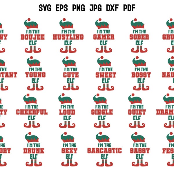 Amis elfes SVG | Noël SVG | Chemise assortie de Noël | Fichier de coupe de Noël | Elfe SVG | Famille Elfe Svg | Noël, rigolote, t-shirt Clipart