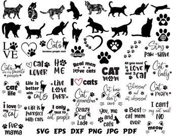 Cat Bundle Svg Cat Svg Cat Silhouette Cat Cut File Cat Clipart Cat Mom Svg Cat Quotes Svg Cat Sayings Svg Cat Vector Cat Lover Svg Printable