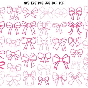 Coquette Bow SVG | Pink Hair Bow SVG | Ribbon SVG | Hand Drawn Bow Design | Bow Clipart | Bow Cricut | Girlie Pink Bow T shirt | Bow Vector