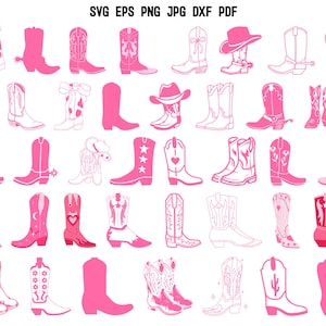 Cowgirllaarzen SVG | Cowgirl-svg | Cowboylaarzen gesneden bestand | Cowgirl-cricut | Clipart | Roze laarzen Svg | Cowgirl-ontwerp | Laten we gaan meisjes-SVG