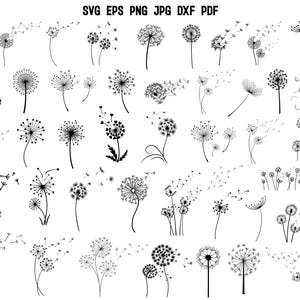 Maskros SVG | Maskrossilhuett | Maskros Cricut | Bara andas SVG | Vänlighet Svg | Maskros Clipart | Klippfiler för Cricut Design