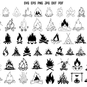 Campfire Silhouette | Camping SVG | Camp fire SVG | Camp Life Svg | Camper Svg | Camping Silhouette | Cricut | Clipart | Campfire Design Png