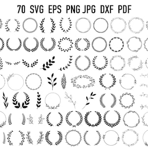 Wreath SVG Bundle | Floral Wreath SVG | Laurel Wreath SVG | Wreath Cricut | Wreath Wedding Svg | Wedding Decor Png | Flower Wreath Cut File