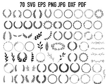 Wreath SVG Bundle | Floral Wreath SVG | Laurel Wreath SVG | Wreath Cricut | Wreath Wedding Svg | Wedding Decor Png | Flower Wreath Cut File