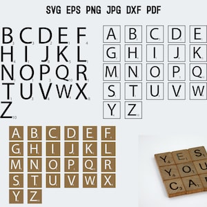 Scrabble Tiles SVG | Scrabble Tiles Cut File | Scrabble Tiles Letters SVG | Scrabble Letters SVG | Alphabet Svg | Font Svg | Letters Cricut