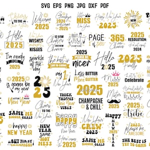 New Year 2025 SVG | Happy New Year SVG | New Year T shirt | New Year Cut File | Funny New Year Svg | New Year Party Outfit | Retro New Year