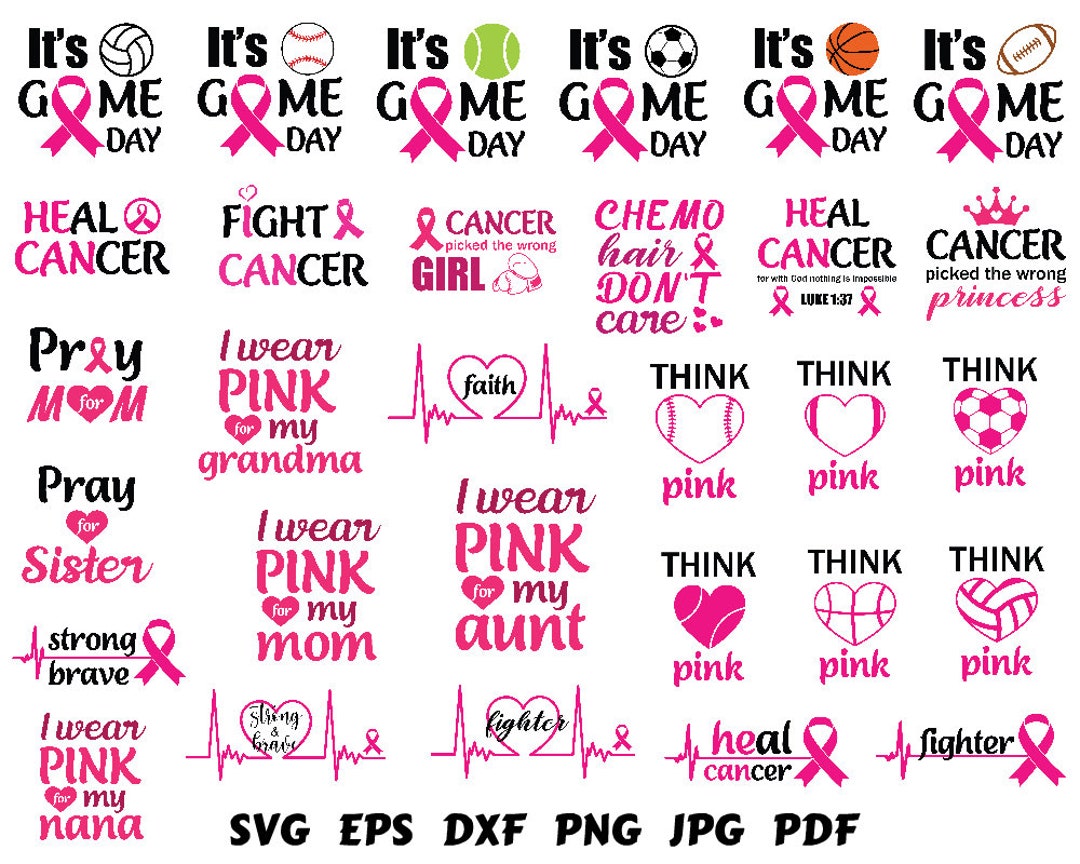Breast Cancer Svg Bundle Cancer Awareness Svg Cancer pic