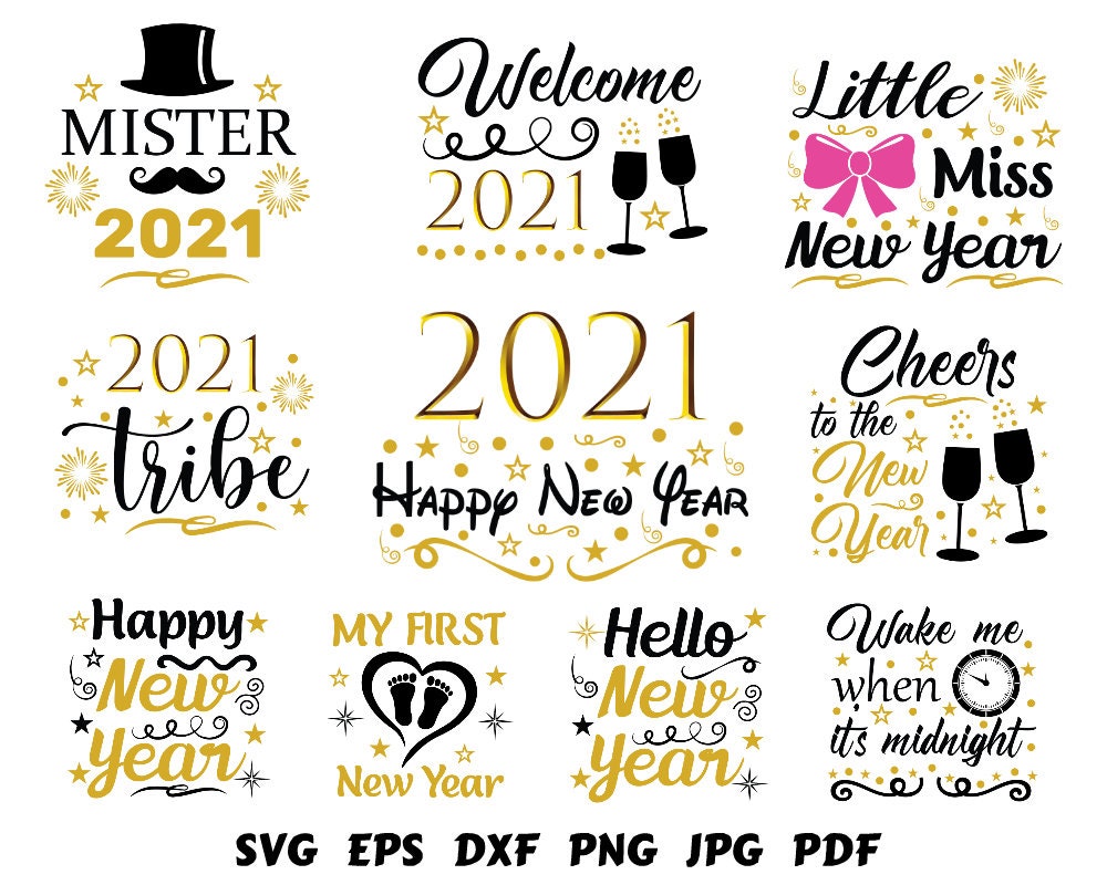 2021 New Year Svg Happy New Year New Years Eve Cheers | Etsy