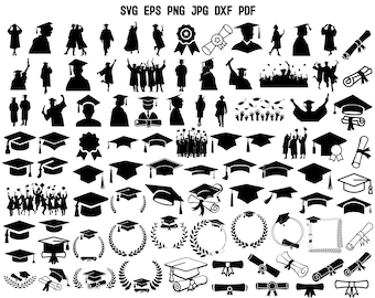 Graduation Silhouette | Graduation SVG | Graduate Svg | School Svg | School Graduation Svg | Cut files for Cricut | Commercial Use Design