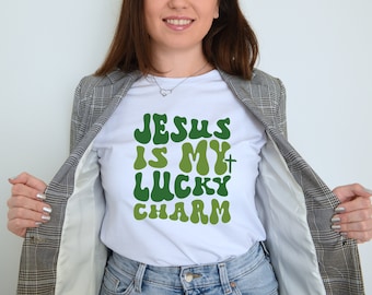 Jesus is my lucky charm Svg St Patrick's Day Svg St Patrick's Day Cut File Jesus Svg Lucky Svg Blessed Svg St Patrick Shirt PNG Printable