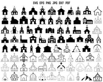 Church SVG | Church Silhouette | Church Cricut | Church Clipart | Church Design Png Svg | Religious Svg | Jesus | Religion Commercial Use