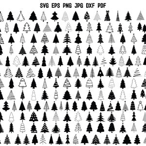 Pacchetto Svg dell'albero di Natale Natale Svg Inverno Svg Albero Svg Albero di Natale File di taglio Cricut Silhouette Clipart Vector Decorazione natalizia