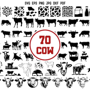 Cow SVG | Highland Cow SVG | Cow Silhouette | Cow Cricut | Cow Cut File | Cow Clipart | Farm Animal SVG | Animal Silhouette Design | Decal